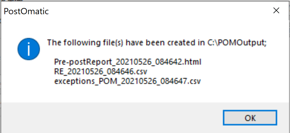Exception Report Differences in Omatic Cloud Post to GL vs PostOmatic