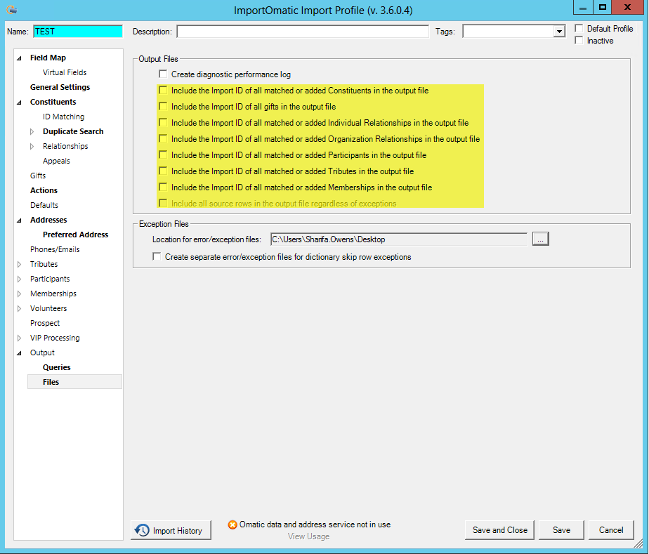 How to Include an Import ID in Output Files
