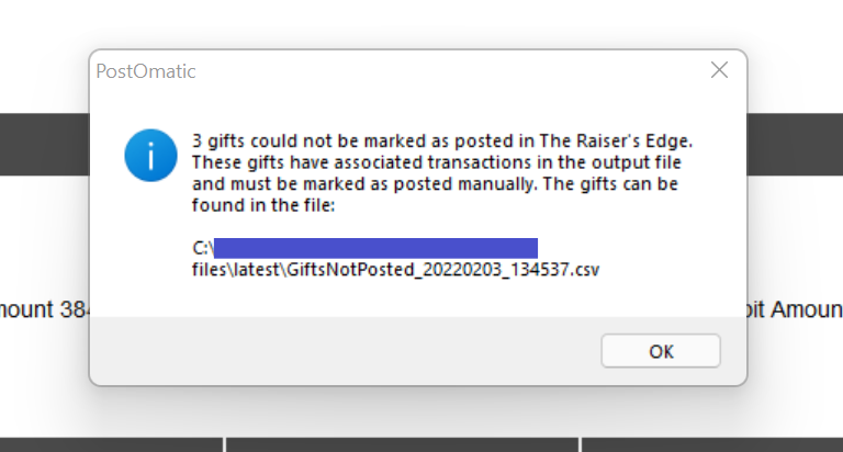 Gifts could not be marked as posted message