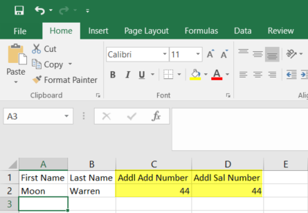 How to Import Additional Addressees/Salutations