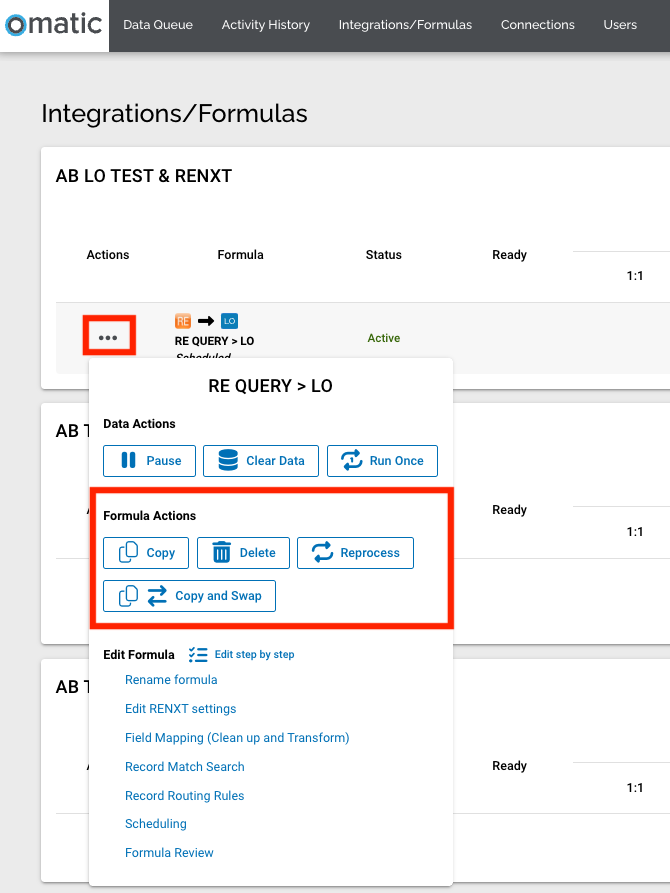 How to Perform Formula Actions