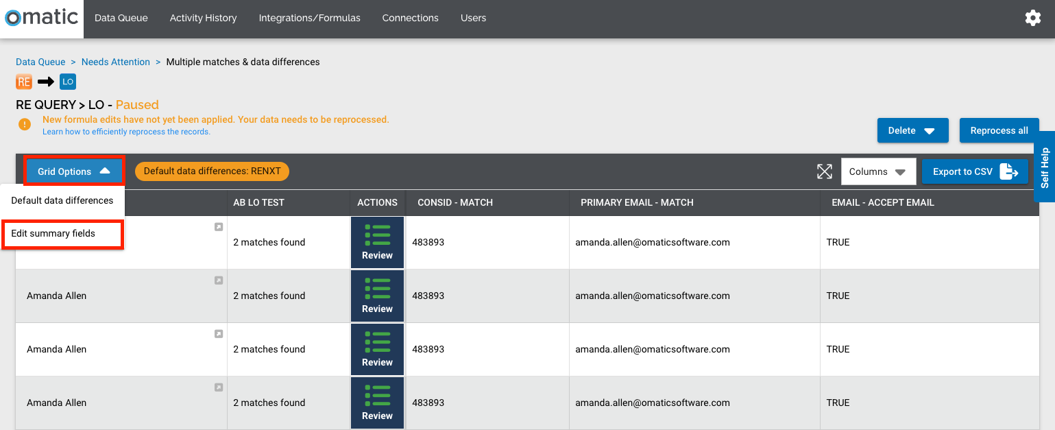 How to Edit Summary Display Fields in a Bucket