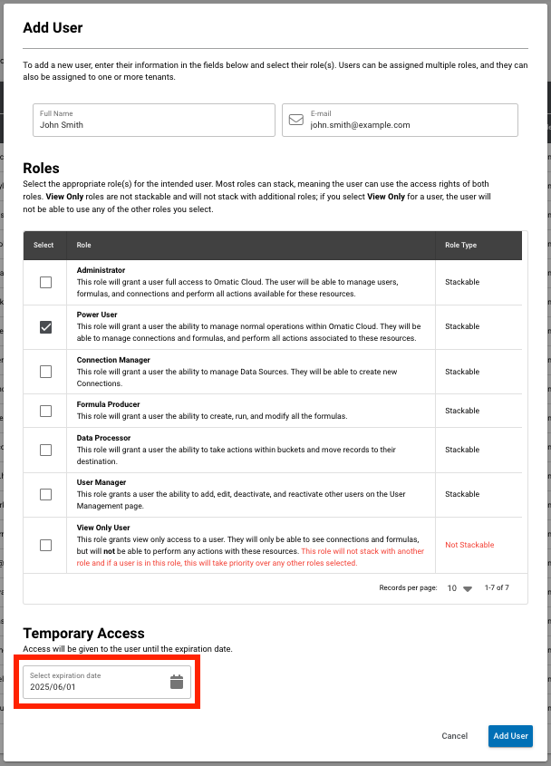 How to Add a New Temporary User