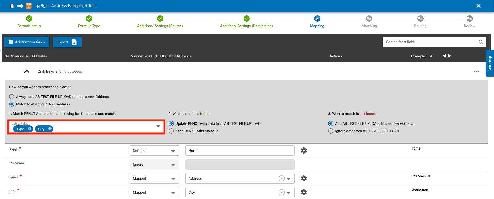 Error: Multiple matches found for Address
