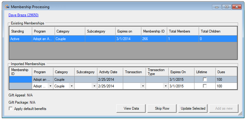 Import Processing - Membership Processing
