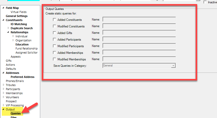 How to Create an Output Query of an Import