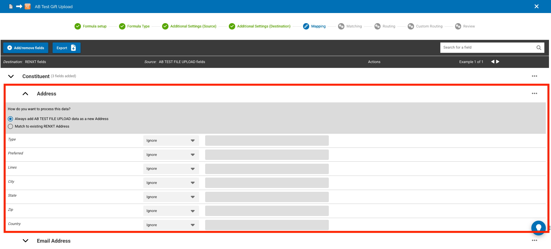How to Import Address Data