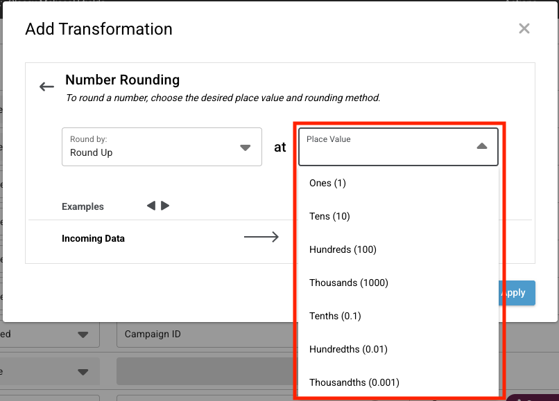 How to Apply a Number Rounding Transformation