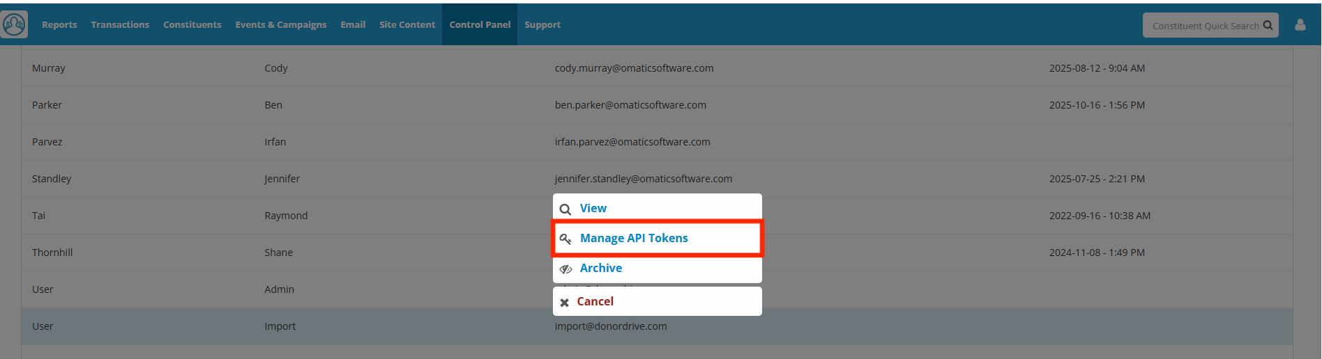 Knowledge: How to Access Your DonorDrive Credentials