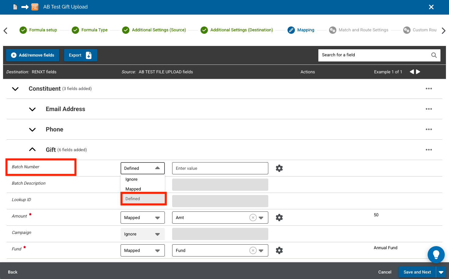 How to Map a Batch Number Using Transformations When None Are Provided